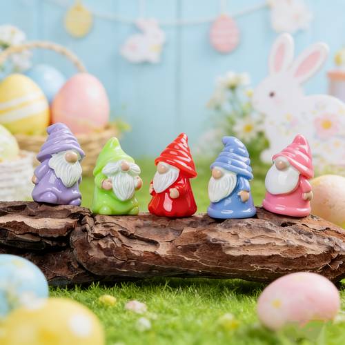 60pcs mini figurines resin easter colorful statues decorations for fairy house parties holiday decorations easter decorations and gifts
