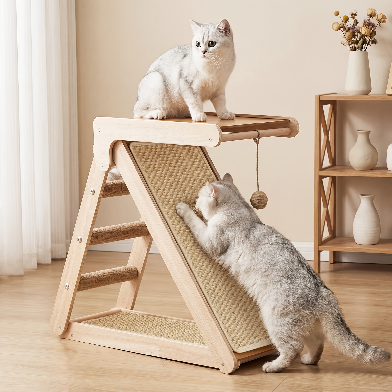 Large Cat Scratching Post With Climbing Platform, Super Sturdy And Heavy-duty Pet Furniture, -one Climbing And , Indoor Cat Playground, Suitable For Multi-cat Families
