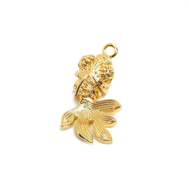 TEMU Ciondolo a forma di 3D mobile realizzato in rame e con micro-zirconia, design Koi - Dimensioni 25.52X13.9X8Mm - RGP10509