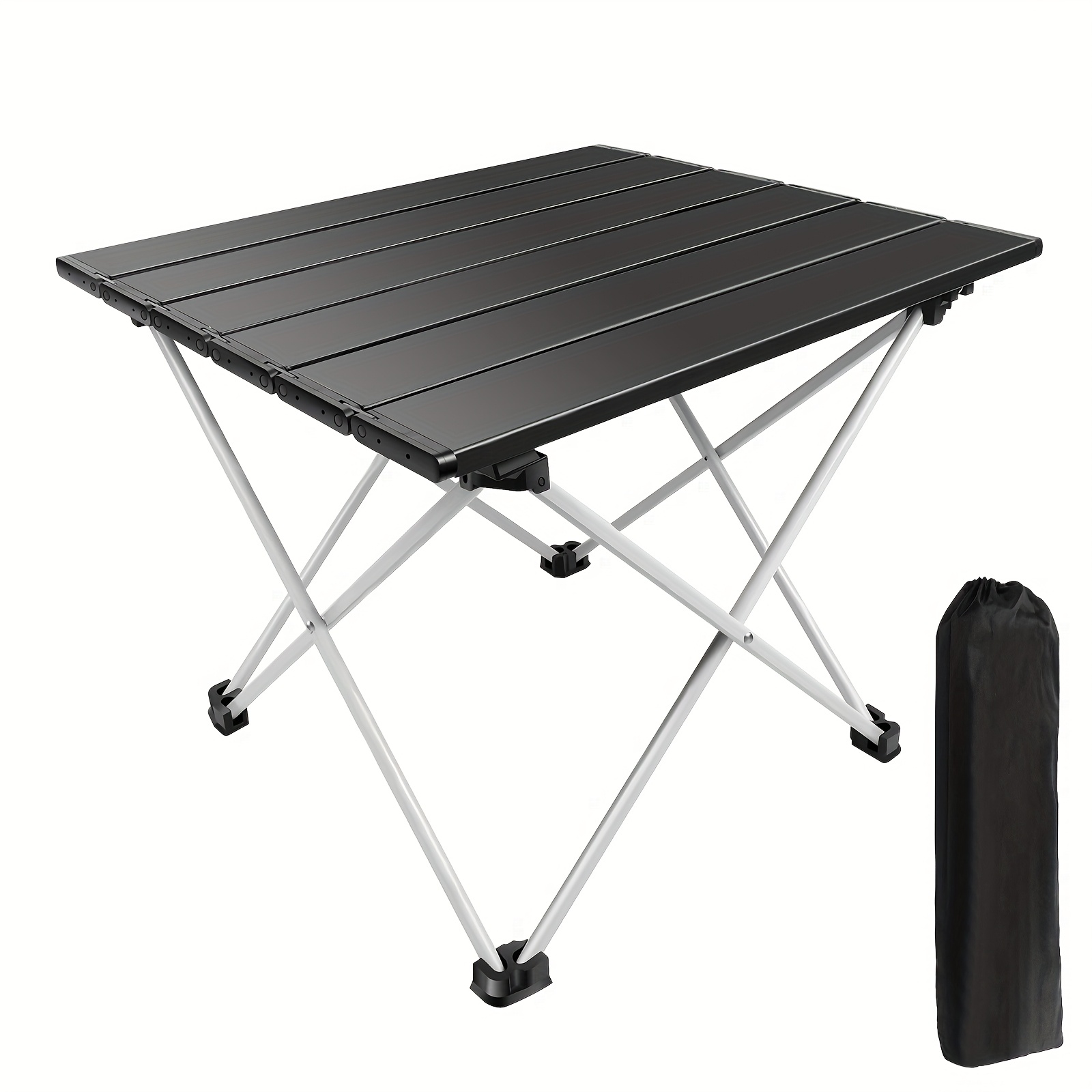 Folding Table, Aluminum Roll Up Table, Lightweight Portable Camping Table With Carrying Bag For Picnic Garden Bbq Non-food Direct Contact