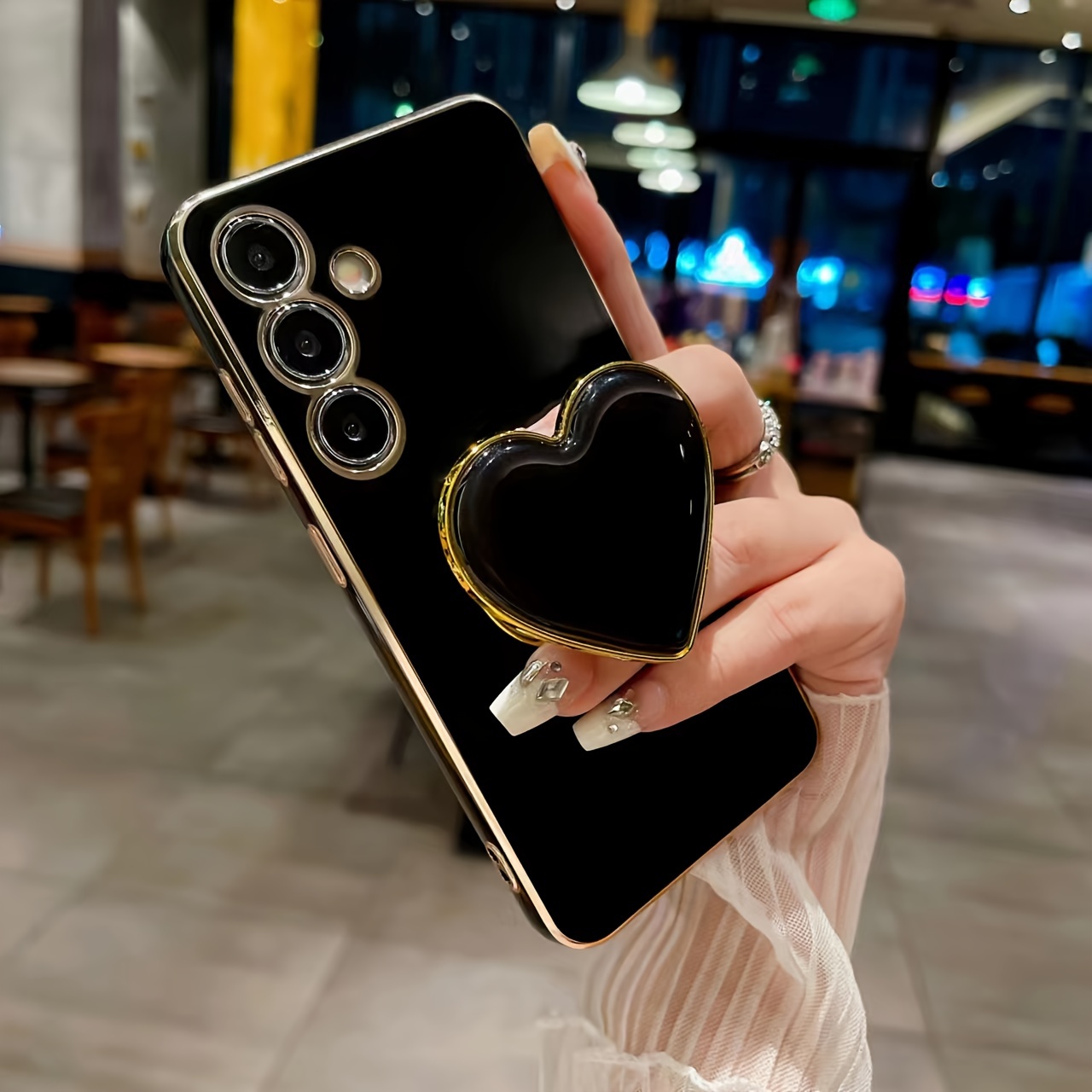 

Stylish Heart Phone Case, Compatible With Samsung Galaxys21/s22/s23+/s24 Ultra Series!
