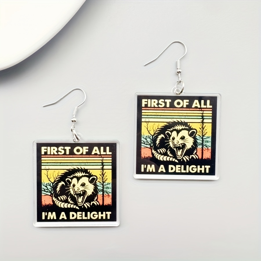 

1 Pair Cute Acrylic Earrings With " I'm A " Quote, Transparent Fashion Keychain Design, Stainless Steel Posts, Unique Jewelry