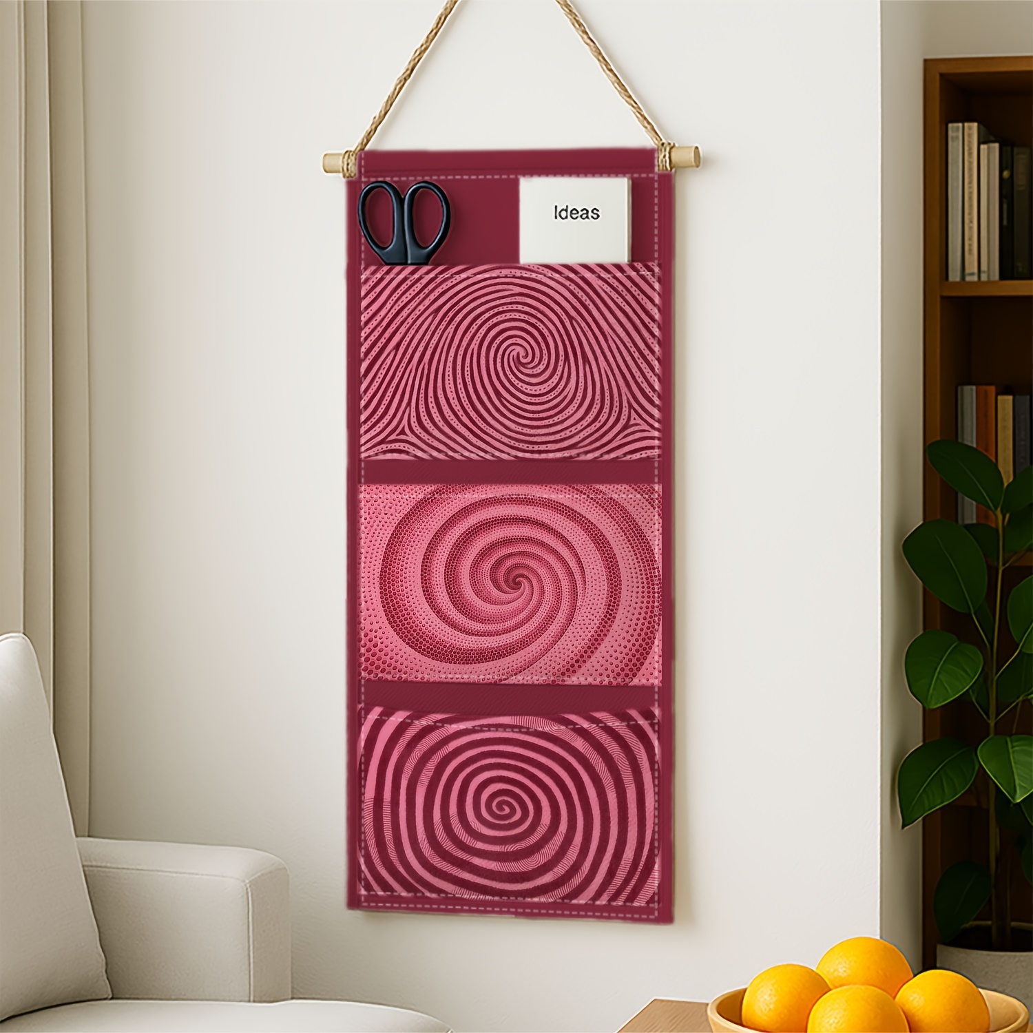 TEMU 1pc Pink Spiral Shelf With Hanging Storage Shelf - Multi-tier Space-saving Wall-mounted Suitable For Books,, Accessories, Fabric Shelves With