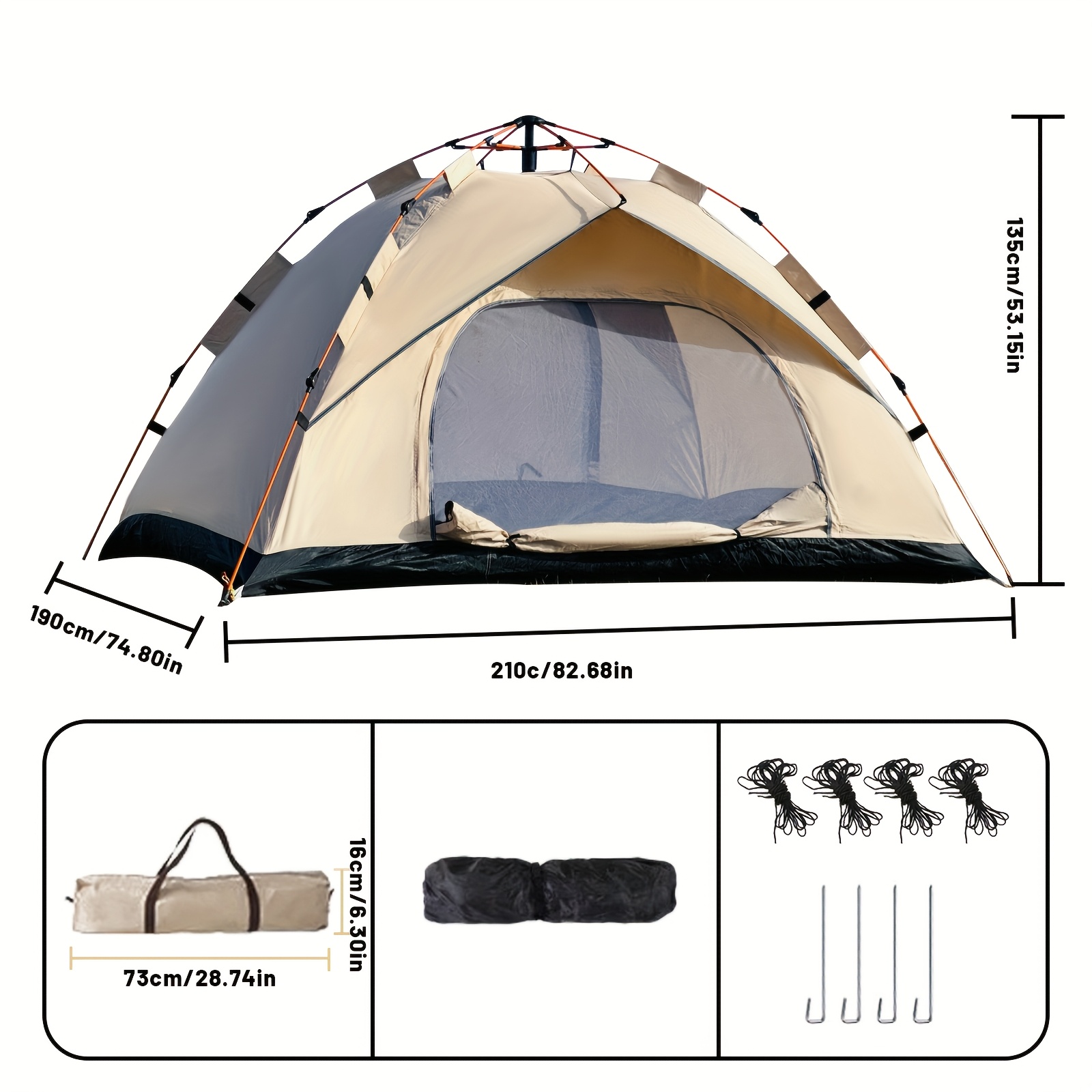 TEMU Portable Automatic Tents For Camping, Outdoor Activities, Backpacking, And Hiking, Including Camping Tents, Instant Pop-up Tents, Family Tents.