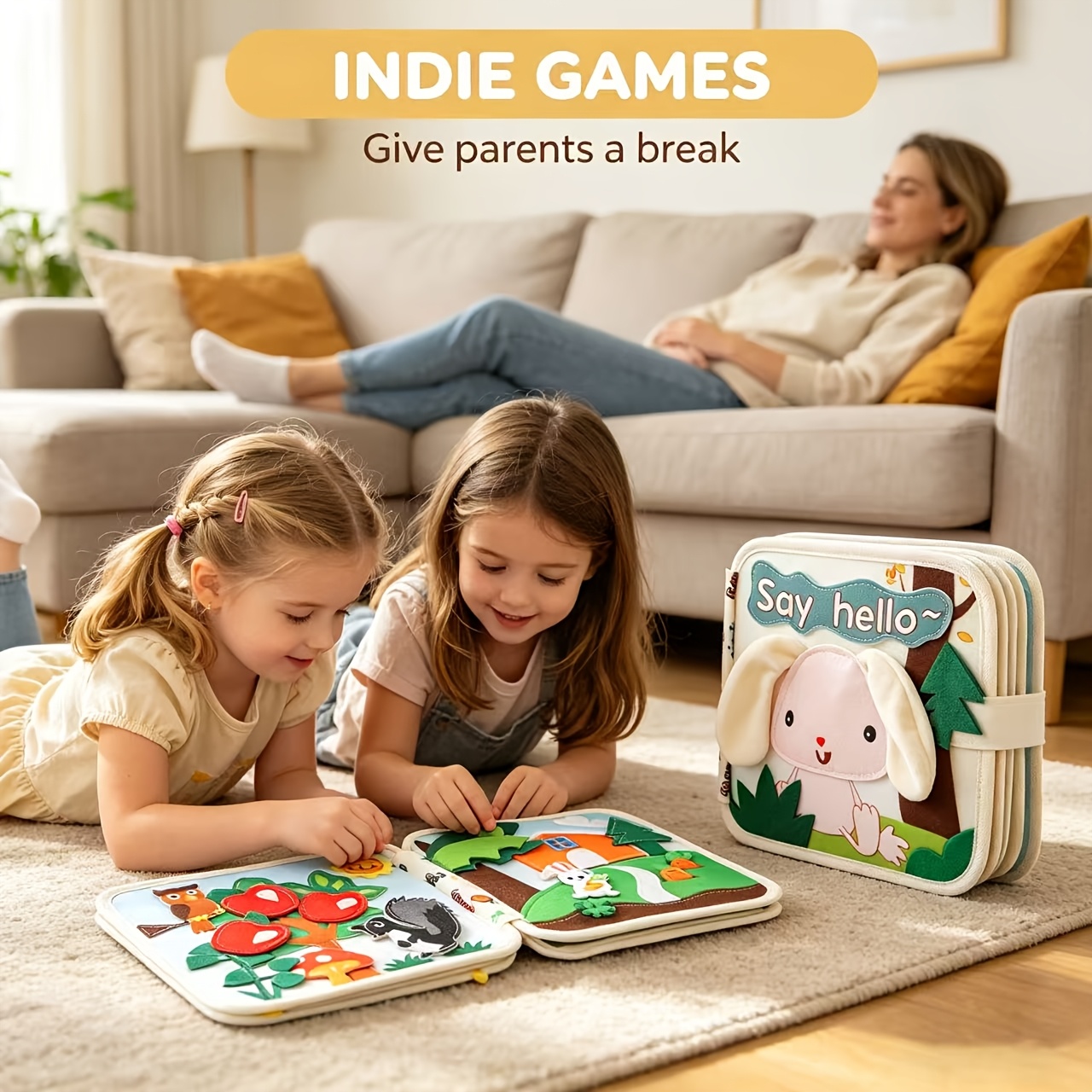 Durable Felt Quiet Book for Babies Featuring Animal Patterns