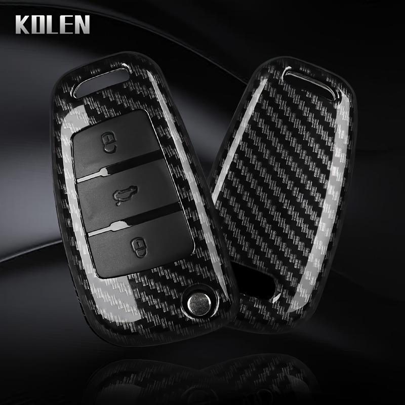 Image of Abs Carbon Fiber Style Car Key Case Cover For A1 A3 A4 8p 8l 8v A5 B6 B7 A6 A7 C5 C6 Q3 Q5 Q7 4f S3 S4 S6 Rs3 Tt Accessories