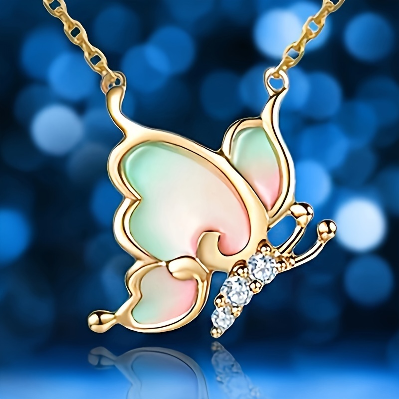 

Fashion Elegant Butterfly Pendant Necklace Multicolor Butterfly Wings Pendant Necklace Christmas Gift Birthday Gift Anniversary Gift Holiday Gift