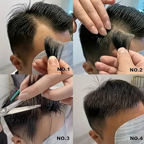 2pcs invisible human hair patches skin pu frontal hairline patch toupee straight unit for bald spot coverage for fathers day mothers day