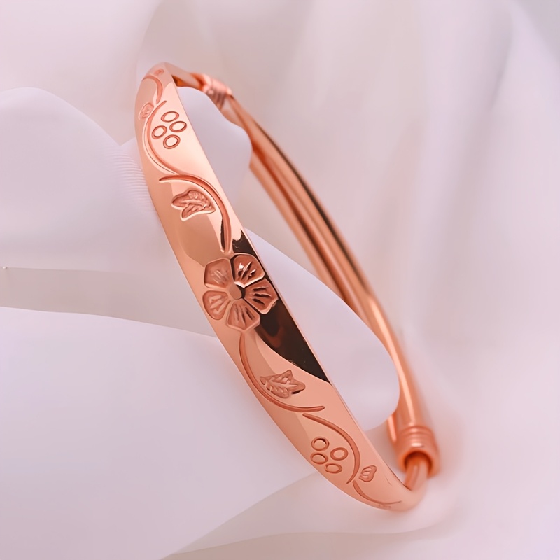 TEMU 1pc Copper Bracelet For Women, Fashionable Couple's Accessory, Daily Wear And Gifting, Valentine's Day Gift, New Year Present