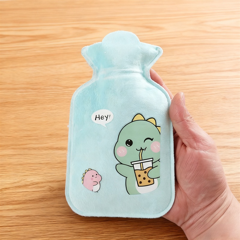 E-shop 1 Stück Niedlicher Tierdruck Handwärmer, Handflächengroß 300ml Tragbare Wasserfüllbare Wärmflasche, Sicher Platztfest