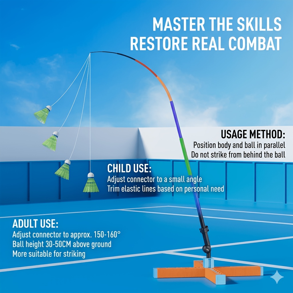   outdoor badminton training device foldable fitness exercise automatic rebound badminton shuttlerooster