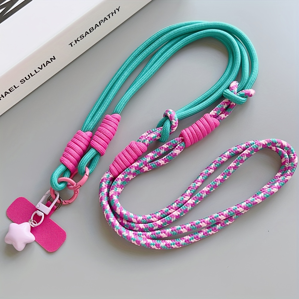 TEMU 1 pièce Longue Dragonne de Téléphone à Bandoulière avec Breloque Étoile, Sangle à Bandoulière | Dragonne de Cou | Dragonne de Poignet | Dragonne