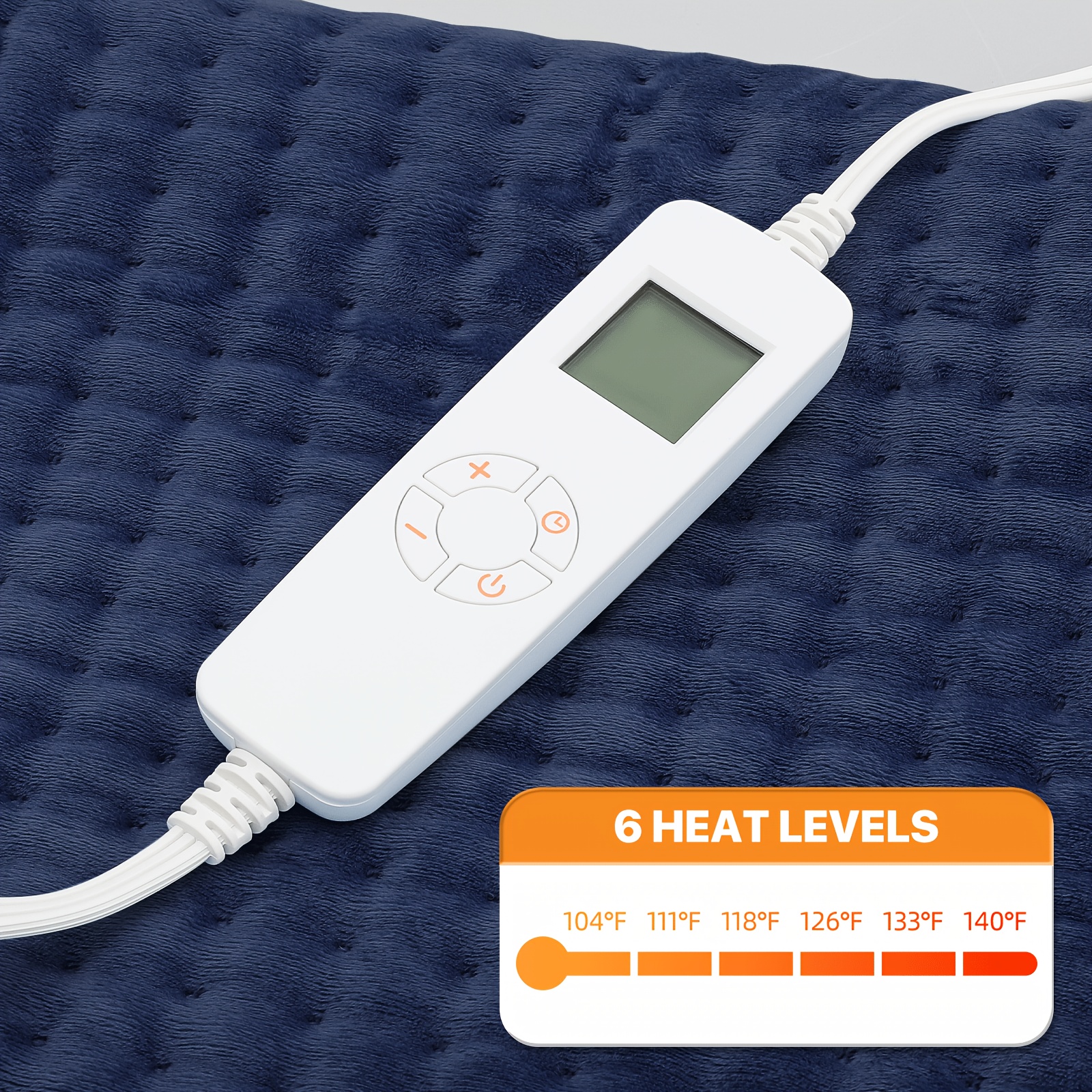   electric heating pad large 17 x 33 heating pad 6 heat settings and   minutes heating pad machine washable automatic shut off Product details 4