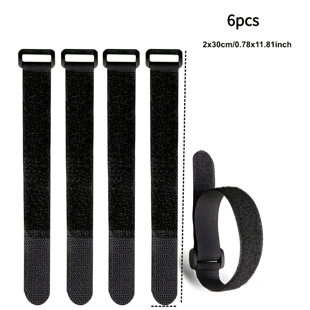 TEMU 6pcs Heavy-duty Straps With Buckle Closure - Strong Fixing Straps, Suitable For Cables, Wires, Ropes - Multi-functional Organizing Straps,