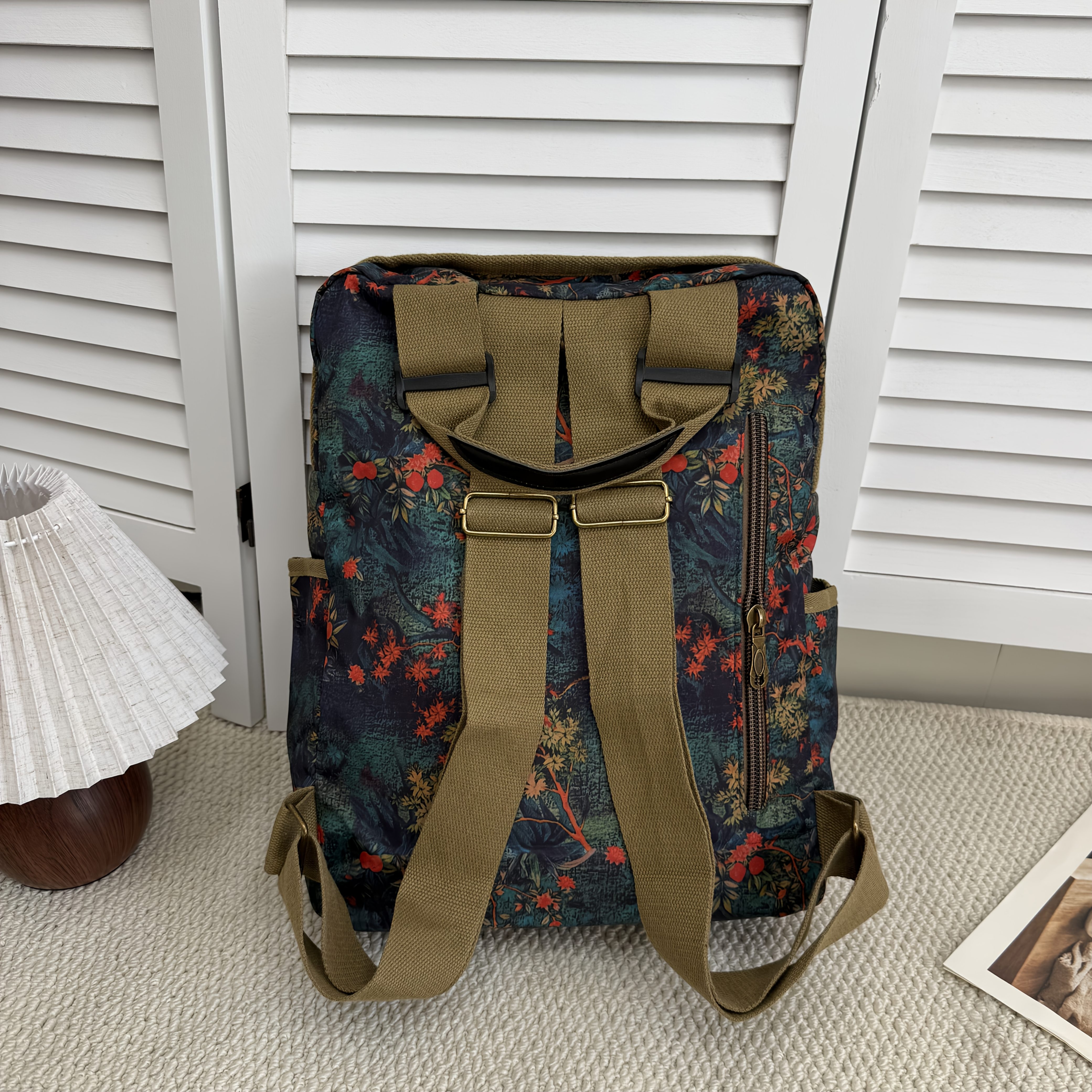 Mochila de mano retro de gran capacidad, versátil y de estilo étnico moderno para mujer y hombre, fácil de usar y a la moda