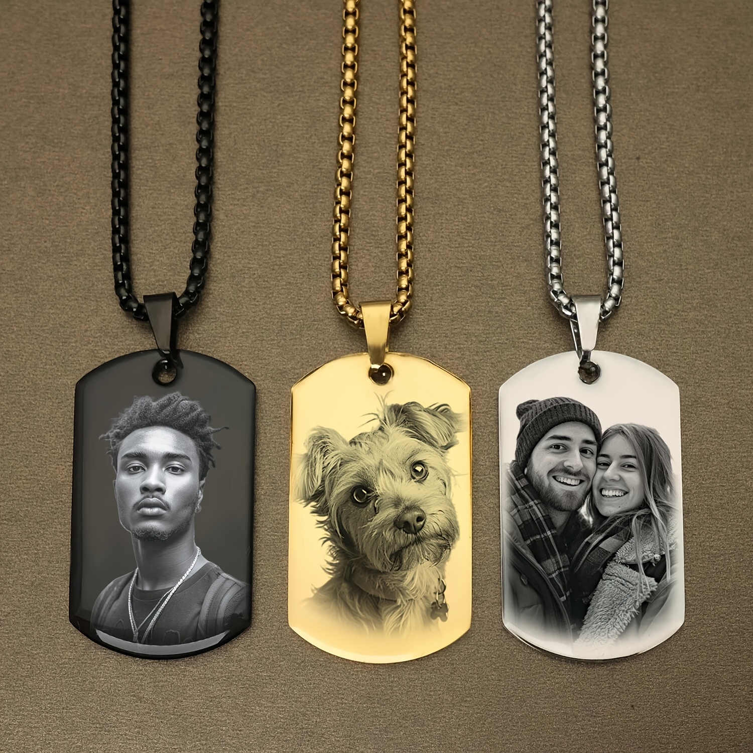 Custom Laser-Engraved Photo Necklace Pendant — Unique Gift