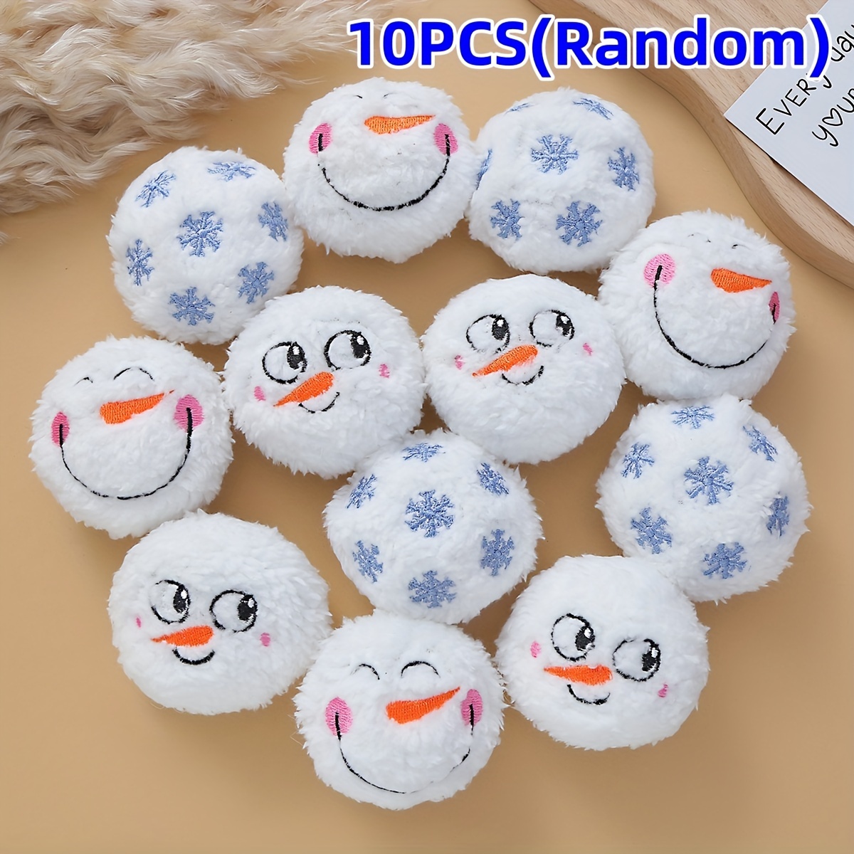 

10pcs Of Jumbo, Soft, Plush With Adorable - Artificial Snow - Indoor Snowball , Christmas Decorations, And Winter Theme Parties