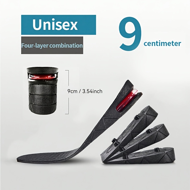 1pair Invisible Height Increasing Insoles, Shock-absorbing Insoles With Multiple Removable Layers, Full Insole Or Half Insole Inserts