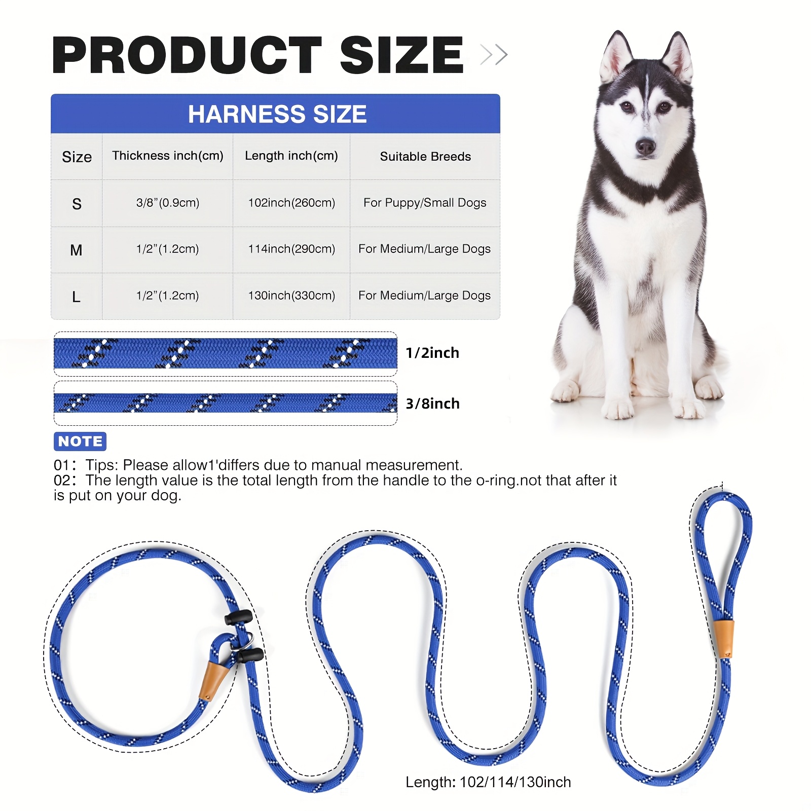 Lynxking No Pull Rope Dog Harness with Reflective Leash