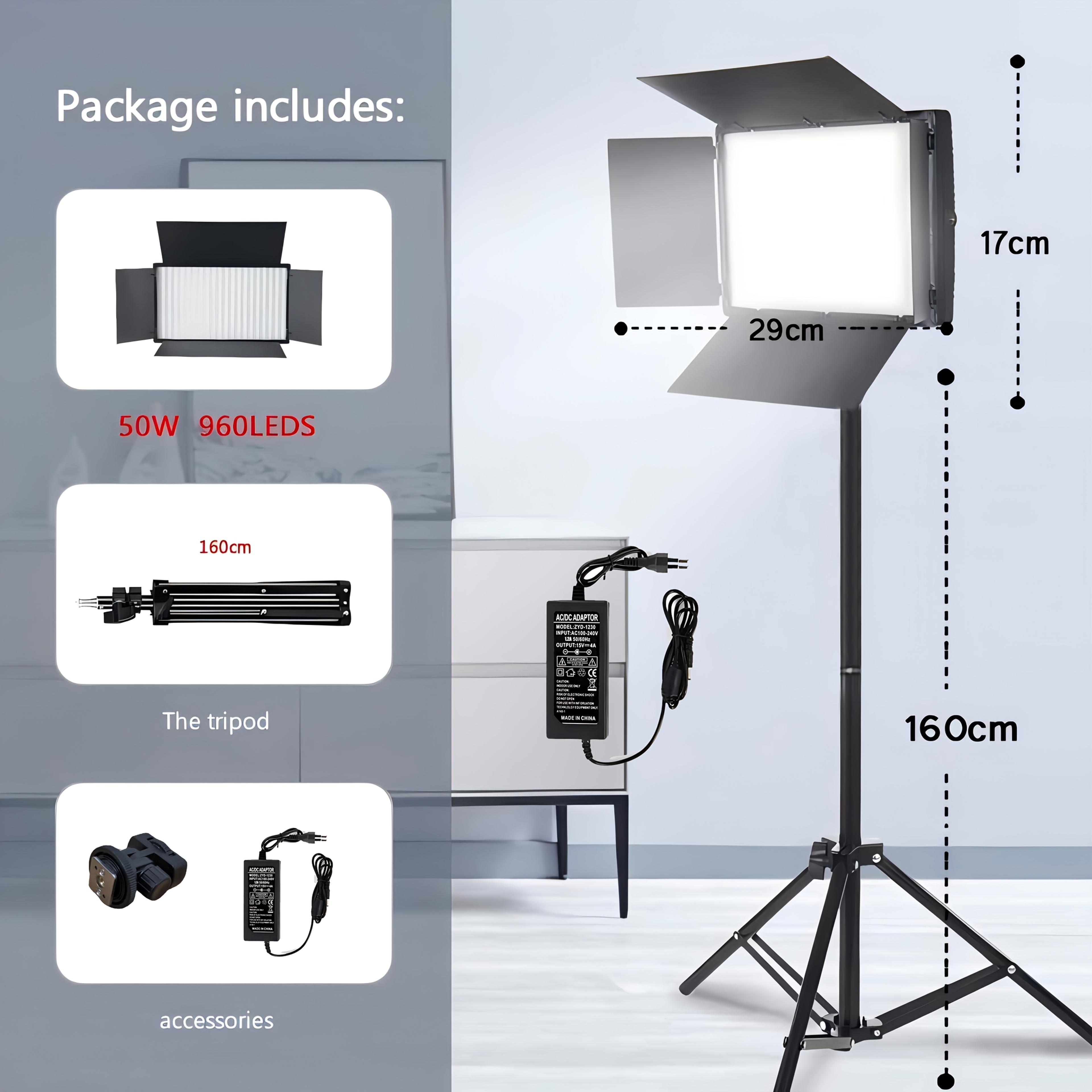 LED Photo Studio Light with Selfie Tripod Portable Video Recording Lighting Stand for Game Live Photography Panel Lamp On Camera, Selfie Light, Video Lighting, Adjustable Stand,  , Durable Construction, Sturdy Tripod, Photography Accessory,  , Photographers