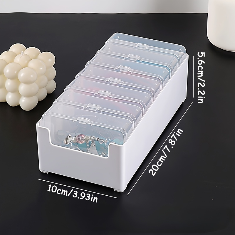 TEMU 7 cajas interiores + 1 exterior AQUASAFE, de almacenamiento y organizador para manualidades, de almacenamiento de plástico transparente - para