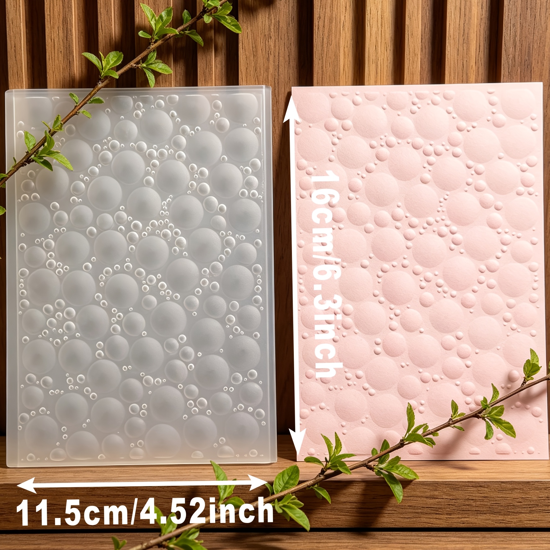TEMU 1pc Water Ripple Bubble 3d Embossed Folder For Cutting And Pasting Books And Card Making