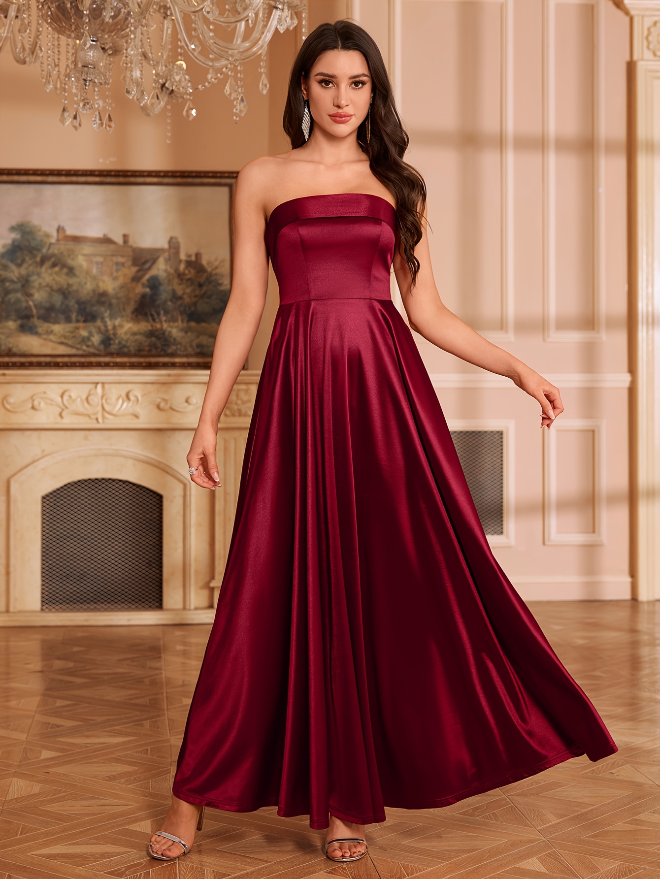 green emerald velvet dress Chocolate Brown Zendaya Coleman One Shoulder One Sleeve Dress Pleated –  Hoprom main image 0