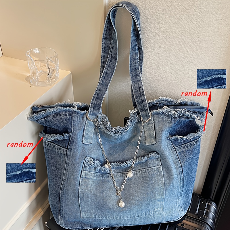 E-shop Neue modische einfarbige vielseitige Damen-Schultertasche mit Anhänger-Quaste, trendige Tragetasche mit großer Kapazität, mehreren Fächern,