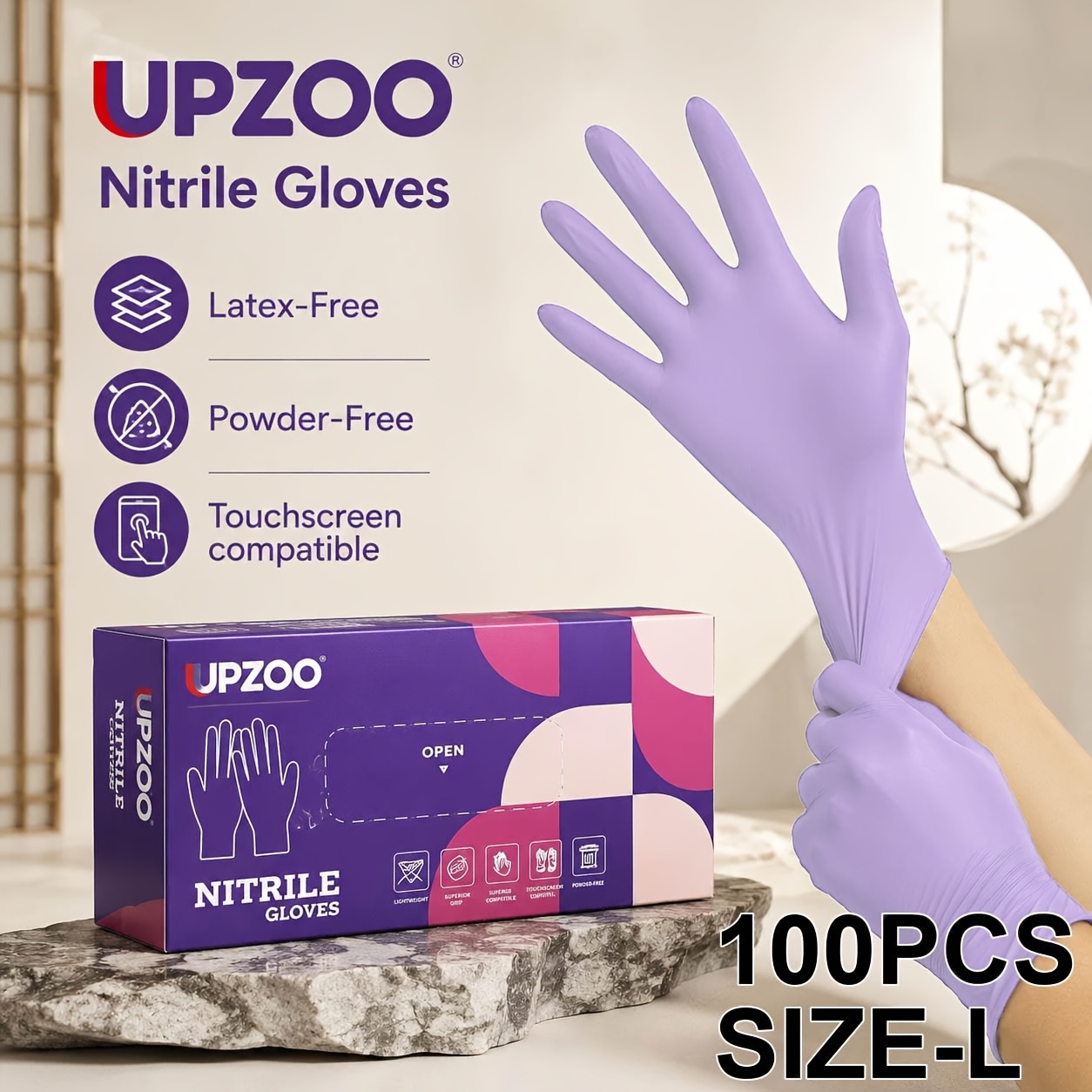 TEMU Upzoo Set Of 100- Light Disposable Gloves, Suitable For Painting, Pet Bathing, Hair Removal, Daily Cleaning, And Practical Home Use