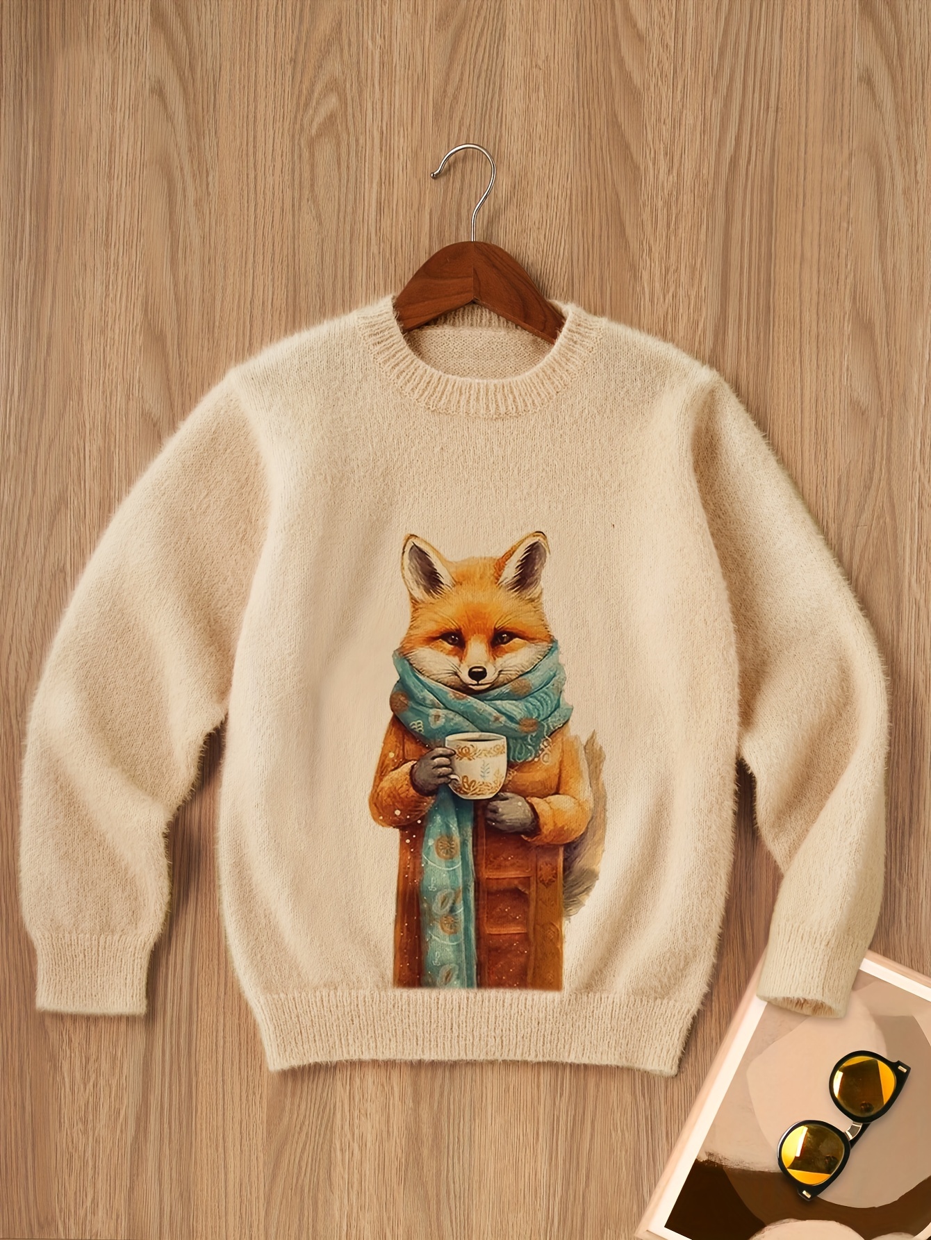 Crew Neck Knit Sweater Cute Style Soft Jumper Top Pullover - Temu