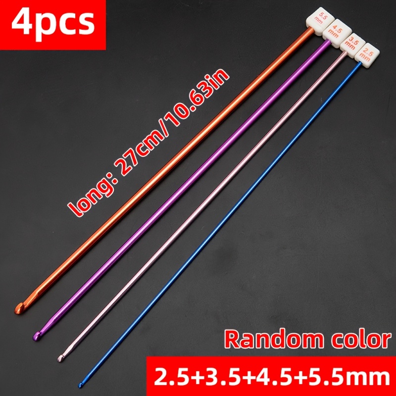 4pcs/5pcs/9pcs Set Of Colored Anodized Aluminum Extended Crochet Hooks, Scarf/sweater/children'/knitting Tool Set, 2mm-6mm Crochet Hooks, For Home Fabric Craft Enthusiasts - 10.63 Inches