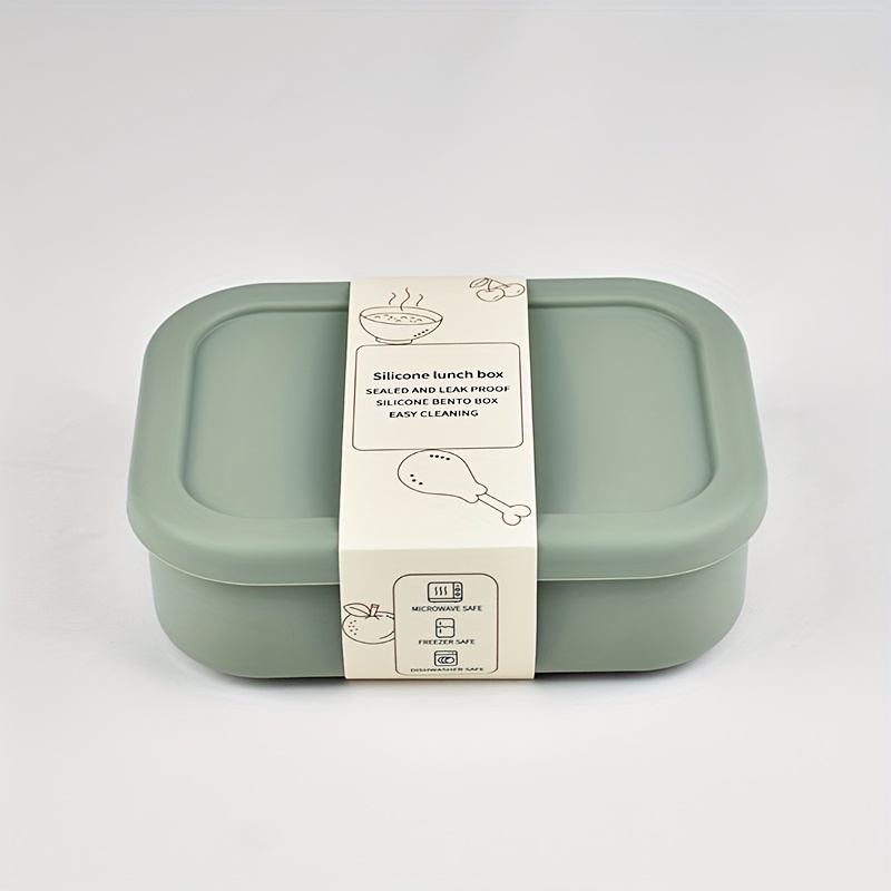 Outdoor Picnic Fresh-keeping Box Food Grade Silicone Microwave Heating Lunch Workers Students Meal Divided Sealed Bento Lunch Box,back To School