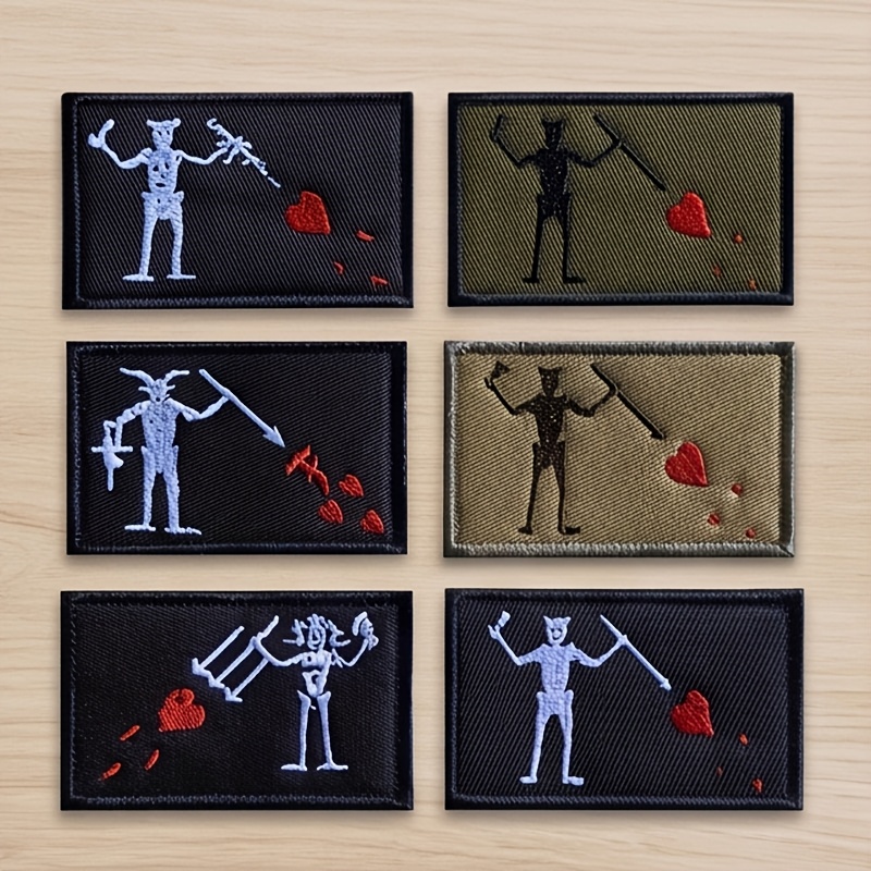 TEMU 6pcs Badge Set - Historical Famous Badge - Durable Fabric Bottom (suitable For Tactical Equipment, Jackets, Hats, Uniform Decoration)