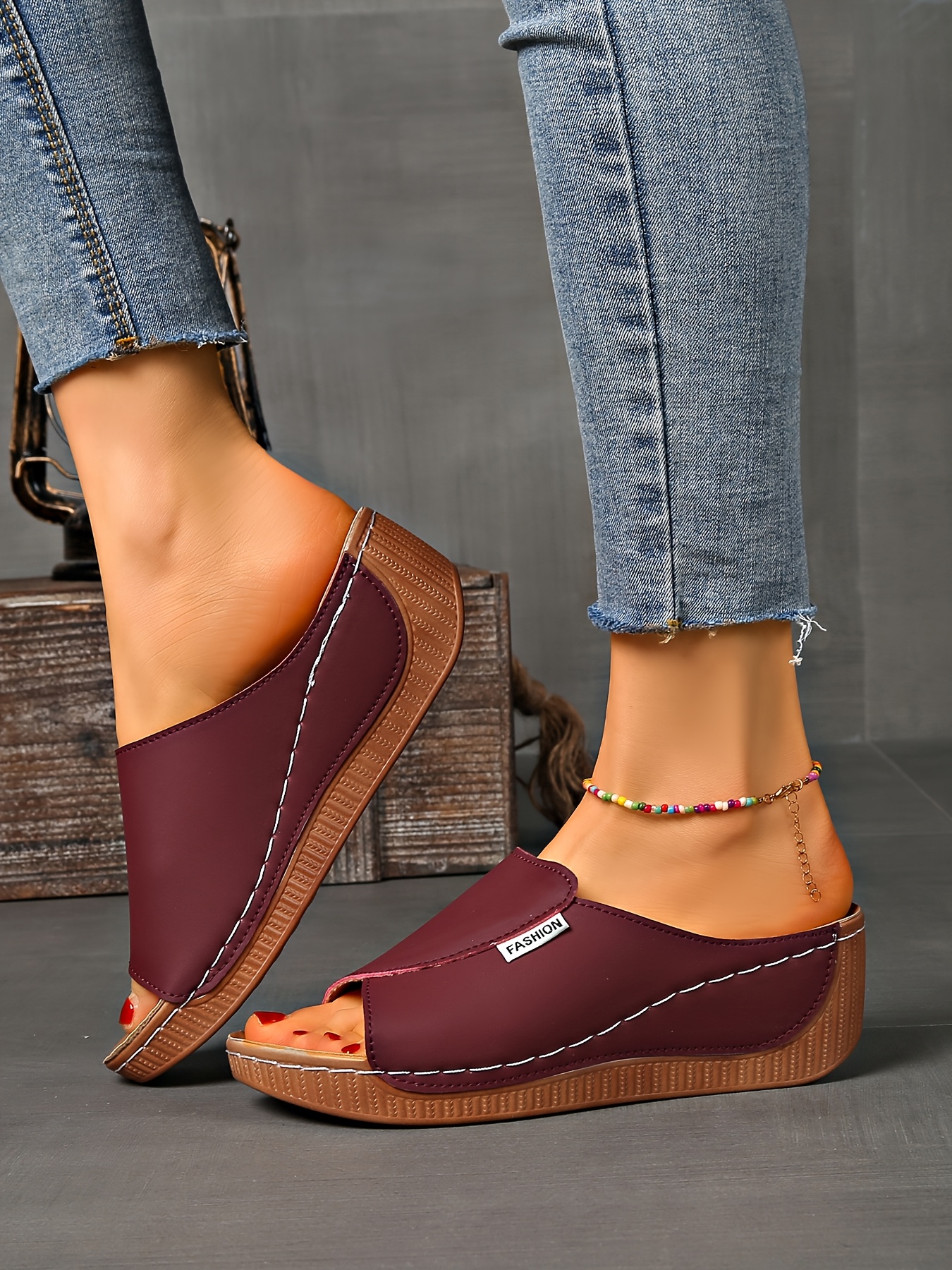   womens light blue slide sandals comfortable arch support breathable open toe design with soft rubber sole casual   heel slip on shoes for casual attire   cover upper Product details 14