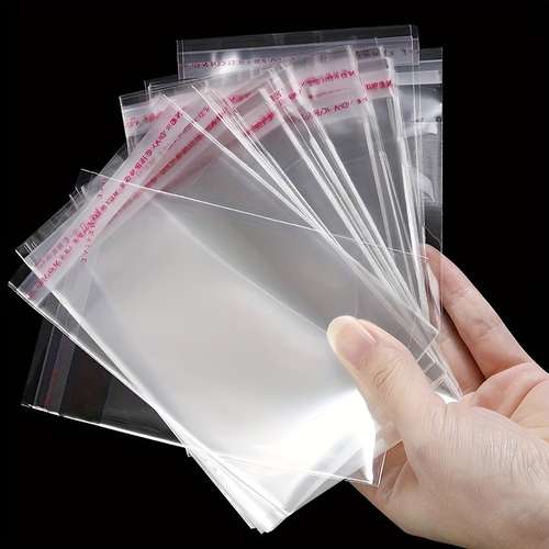 100 X 2mil Resealable Poly Bags – Transparent OPP Plastic With Self Adhesive Seal
