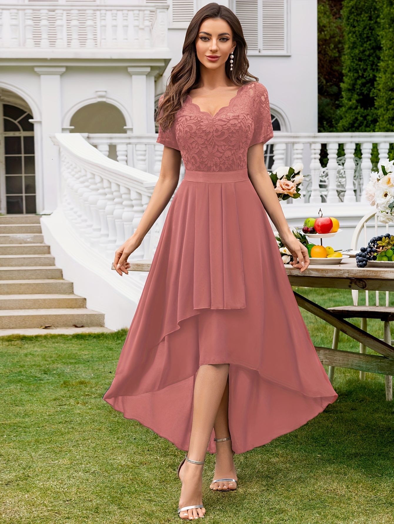 Combinaison Et Fond De Robe Vintage Dentelle Parme - Taille 48/50