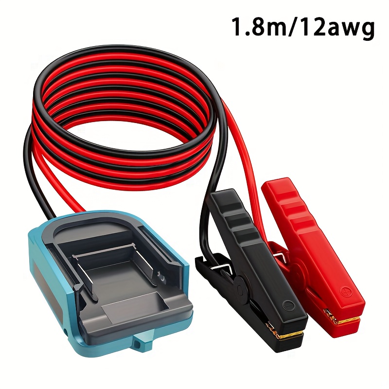 Image of Jumper Cables Adapter For Makita 18v Battery Jump Car Starter, 12v Portable Jump Car , Automotive Booster Cable Adapter, Up To 118. Gas Or 1.72gal Engines (battery Not Included)