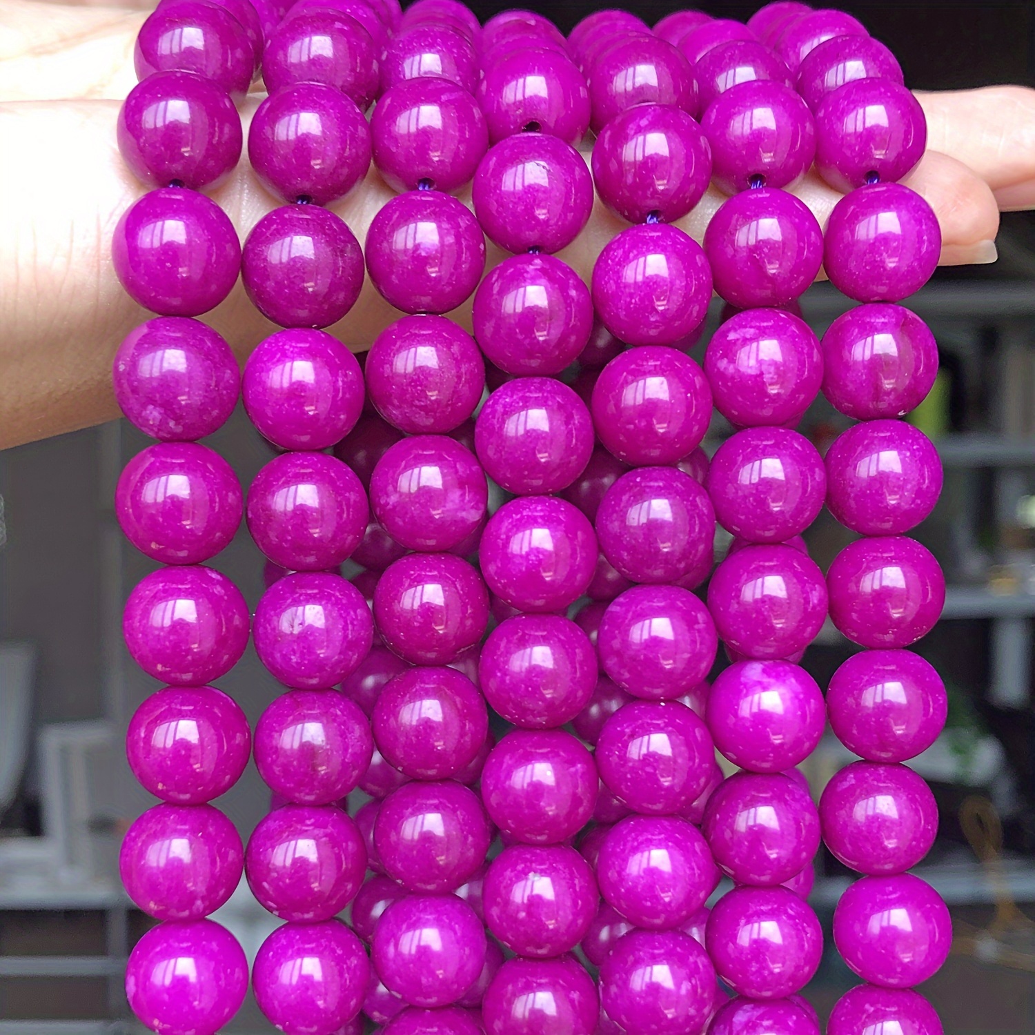 

61/46/36pcs Natural Fuchsia Sugilite Chalcedony Stone Beads 6/8/10mm Unique Spacer Beads For Perfect Jewelry Making Diy Charms Bracelet Necklace Earrings Accessories Craft Supplies