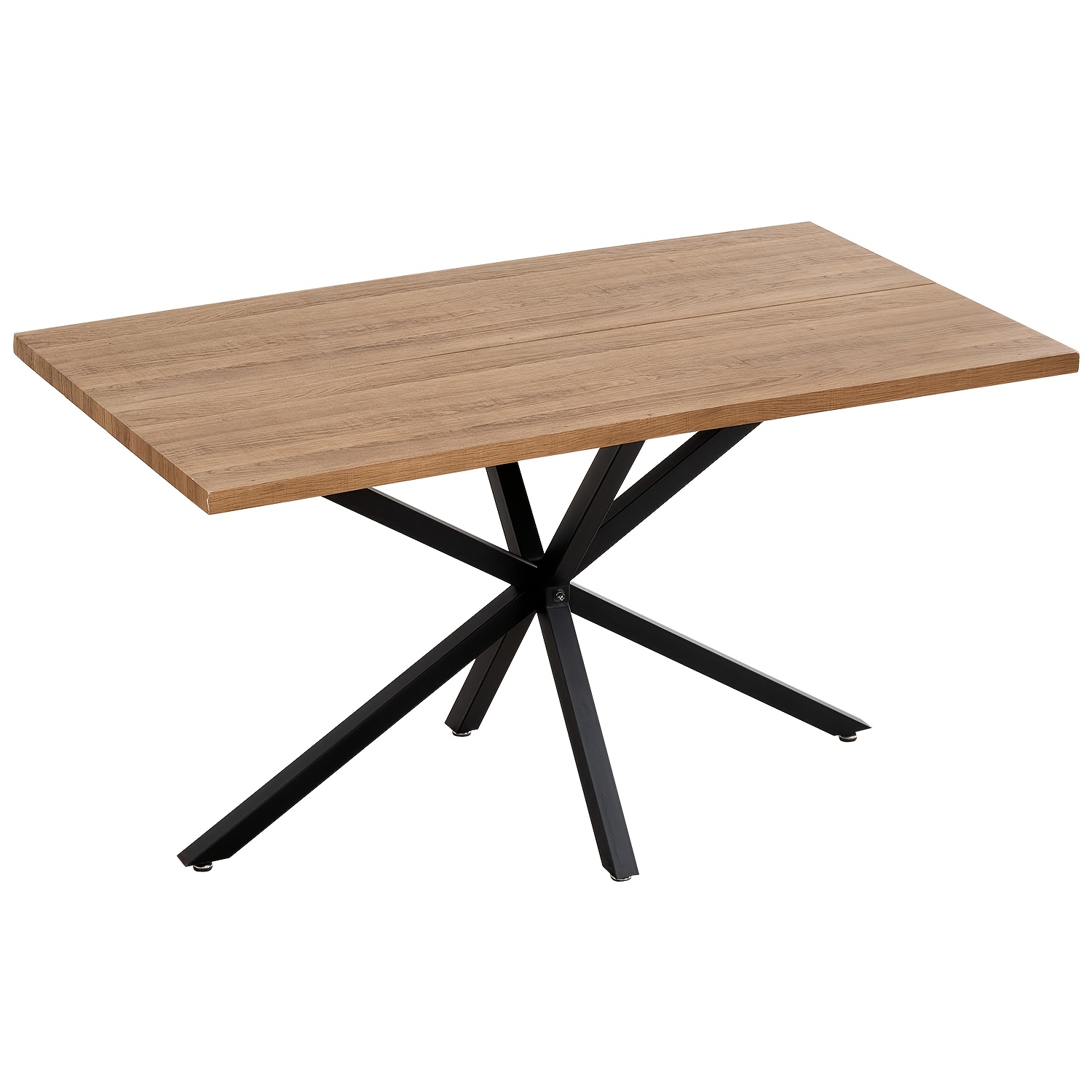 Image of Egoonm Dining Table, Cross-leg Design, Rectangular Dining Table, Coffee Table, Modern Minimalist Wrought Iron Dining Table, Mdf End + Black, 140cm X 80cm