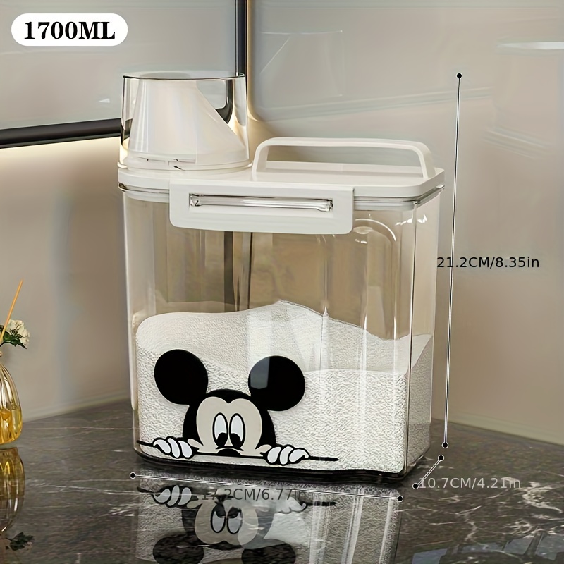 TEMU 1pc Mickey & Laundry Detergent Storage Box With Soap Dispenser, Large Capacity With Sealing Ring And Measuring Cup, Laundry Detergent Dispenser,