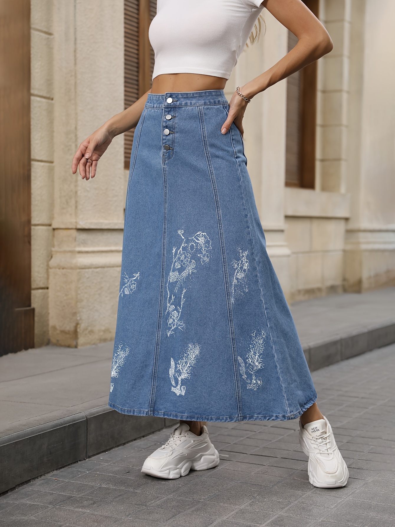 new 2025 fashion womens denim skirt craft simple - Temu Oman