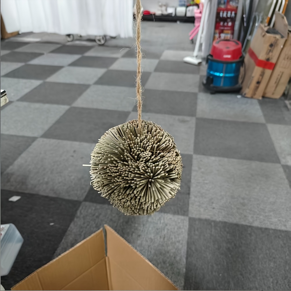 Image of Parrot Grass Ball Toy, Parrots Anxiety, Provides Fun Chewing To Boredom, Cage Decoration, An Interactive Item For Parrot Cages