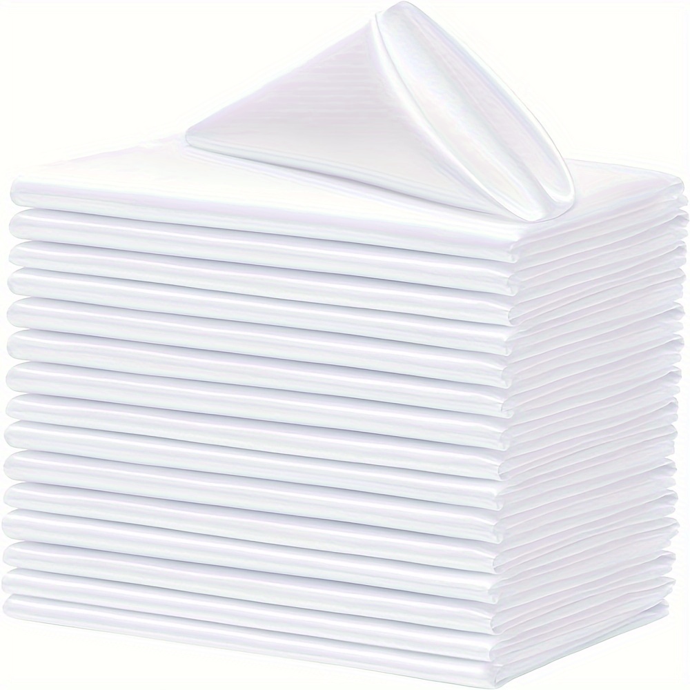 TEMU 16pcs Set Of Light Satin Napkins 17x17 Inches Soft Smooth Tablecloth Napkins Suitable For Restaurant Valentine's Day Wedding Banquet Party