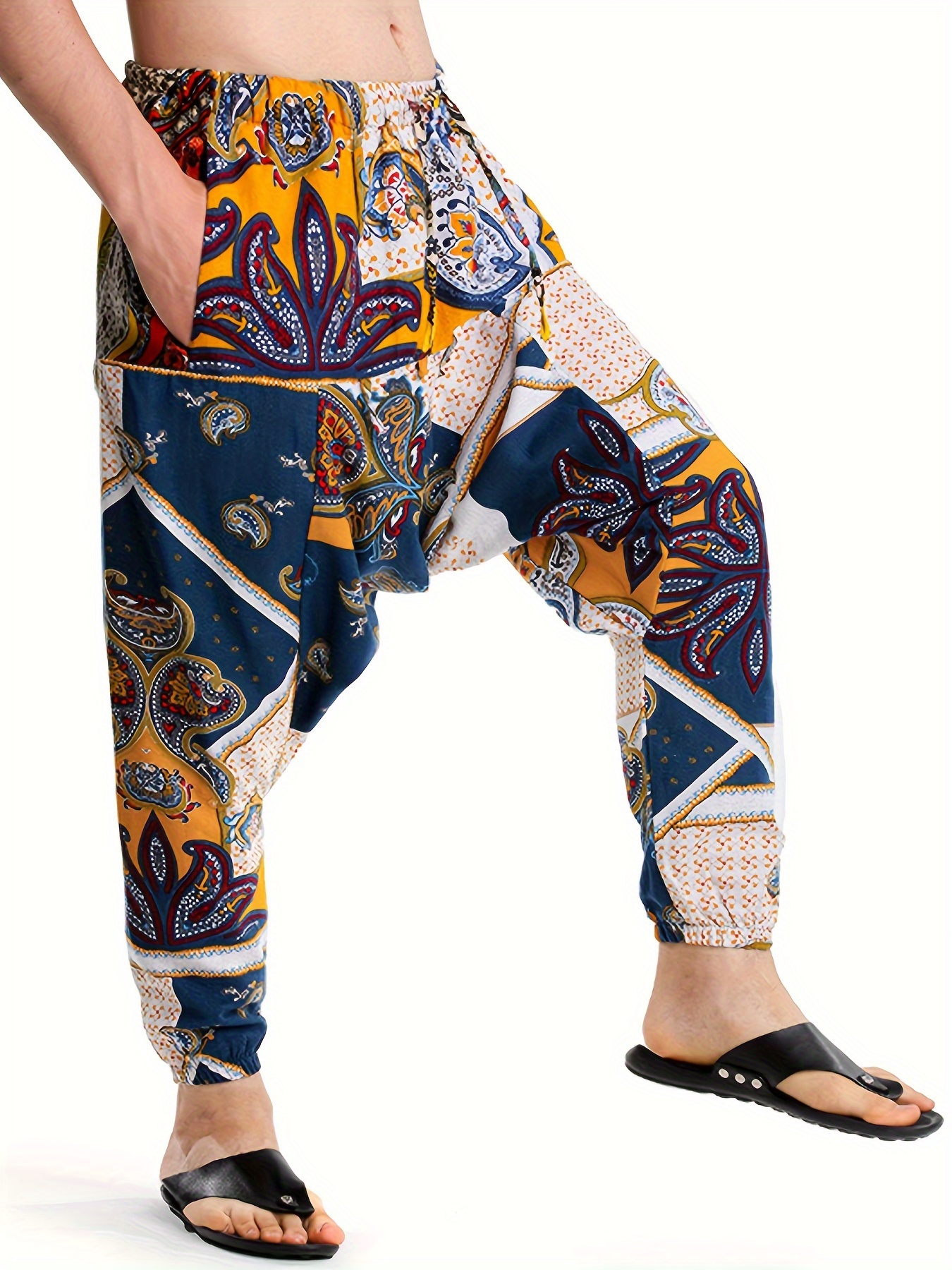 Mens 100% Cotton Casual Pants with Pockets - Cosmic Serenity Shop