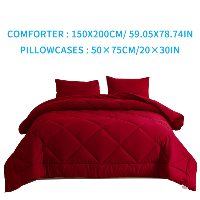 1 bettdecke 2 kissenbezüge 100% polyester rotes bettwäsche