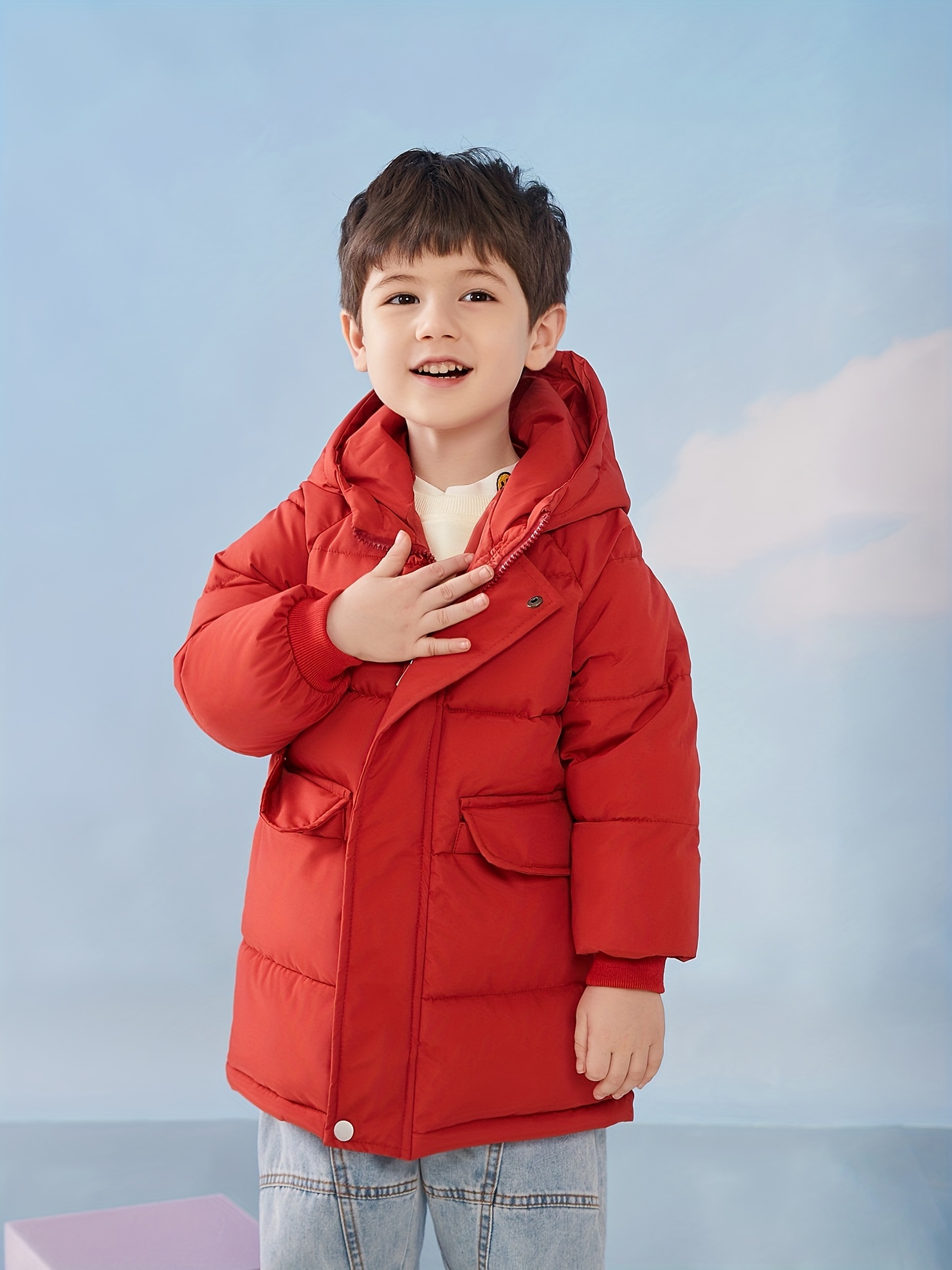 boys thickened warm hooded jacket windproof winter coat full
