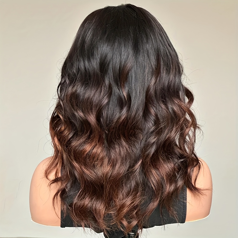 Ombre Brown Human Hair Wigs Layered Cut Curly Wave Wigs Human Hair Wig with Baby Hair 4x4 Lace Closure Wigs Human Hair Transparent Lace Closure Human Hair Wig Deep Curly Summer Wig Brazilian Hair 22 24Inch Pre Plucked Short Wavy Wigs Daily Use