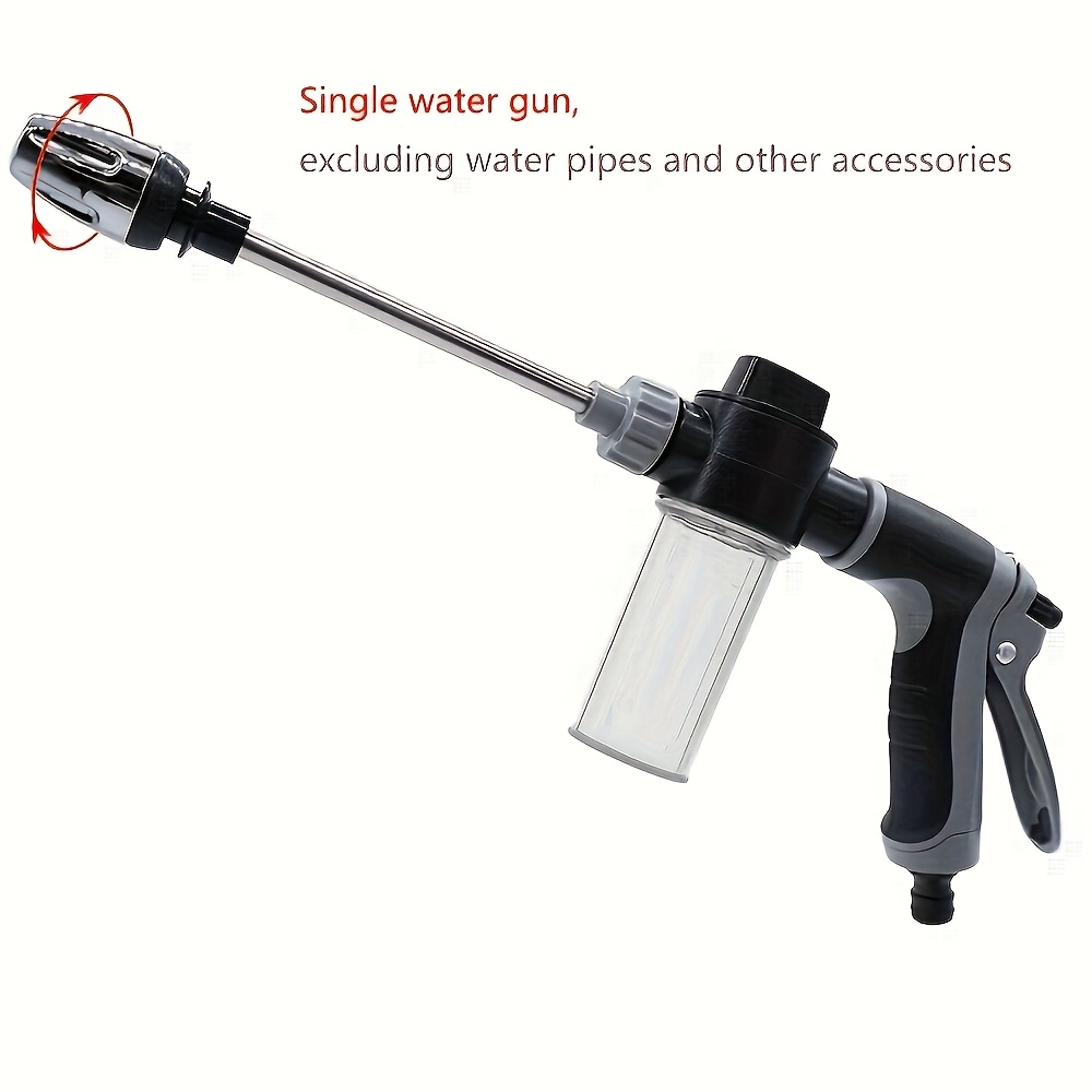 TEMU 1pc High-pressure Car Washing Water Gun, External Cleaning Of Rv, Foam Kettle Cleaning, Garden Water Hose Nozzle, Garden Shower, Multifunction Watering Tool, Powerful Cleaning, Without Battery