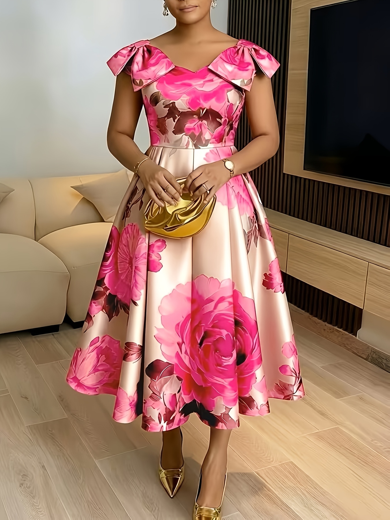 rose dresses sold on Temu United States