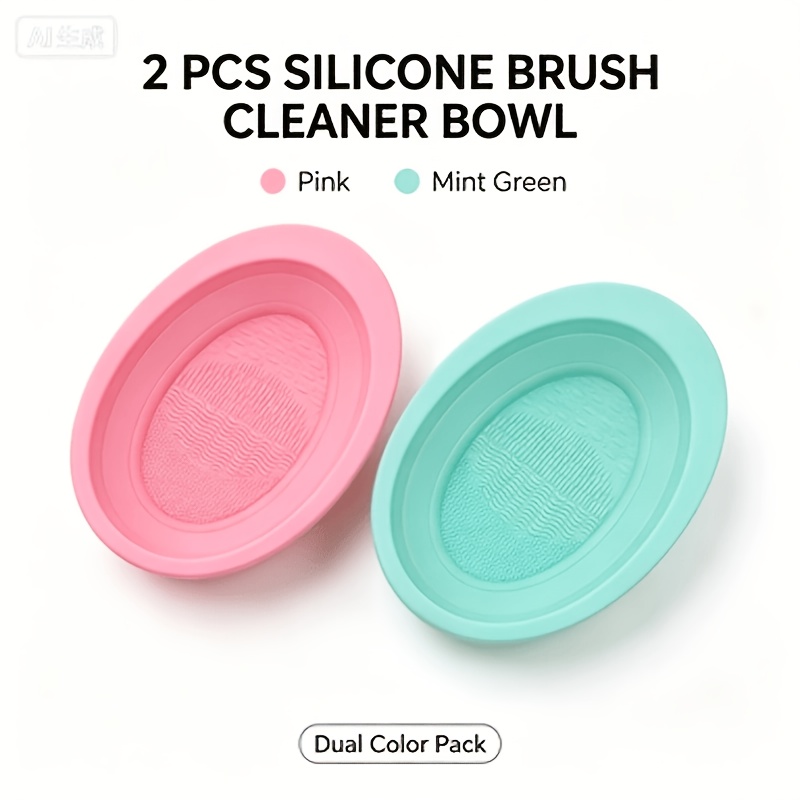TEMU 2 piezas de silicona para lavar, herramienta de belleza, artefacto de limpieza, limpiador de brochas de maquillaje multifuncional, de plegable,